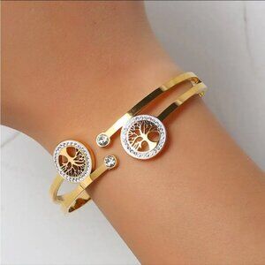 Gold Filled Cubic Zirconia Tree Bracelet